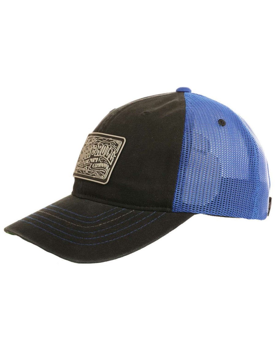 Caps Rock & Roll Denim | Rock & Roll Denim Men'S Rubber Logo Patch Trucker Cap Limited Edition