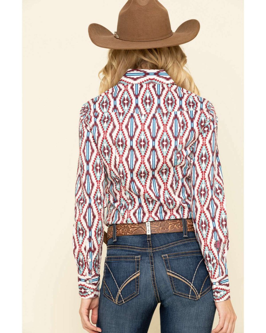 Shirts Rock & Roll Denim | Rock & Roll Denim Women'S Snap Southwestern Long Sleeve Western Shirt Sale