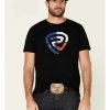 Shirts Rock & Roll Denim | Rock & Roll Denim Men'S Black Texas Flag Logo Graphic T-Shirt Limited Edition