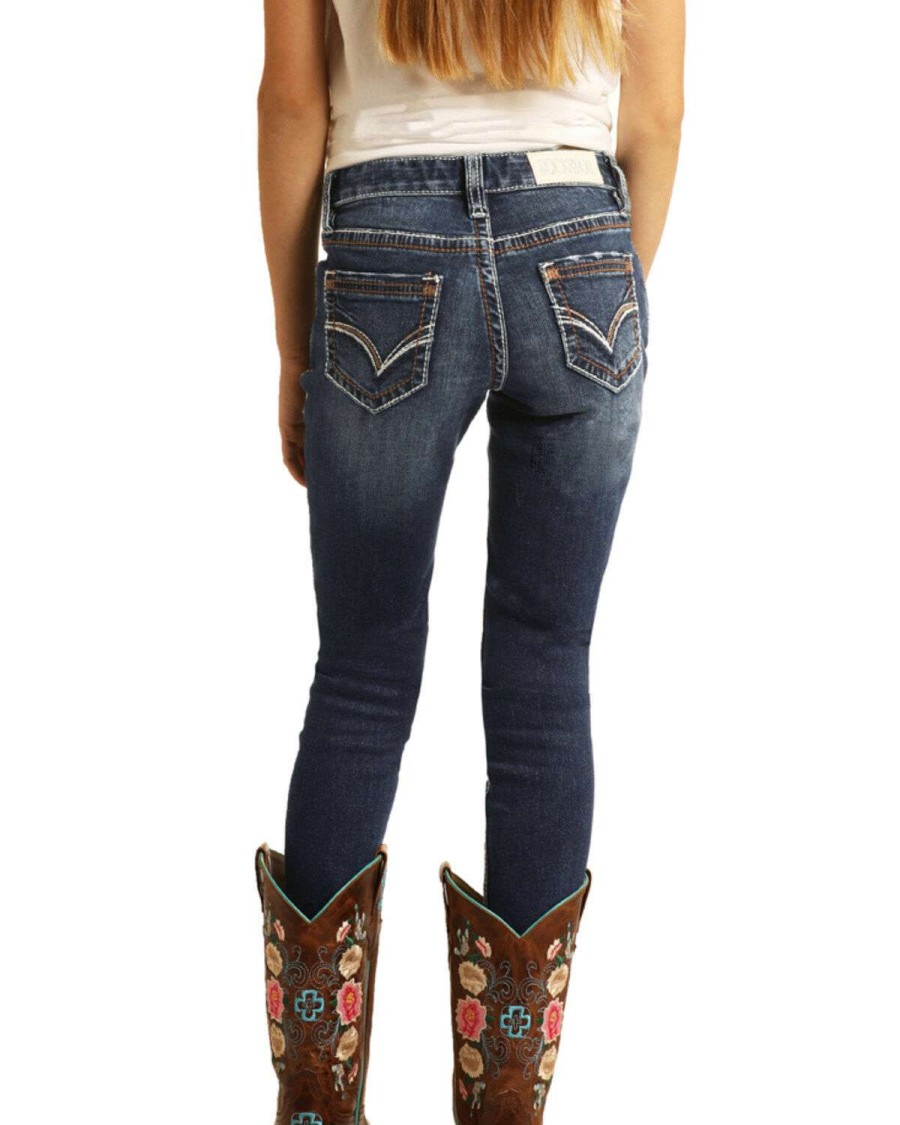 Jeans Rock & Roll Denim | Rock & Roll Denim Girls' Medium Extra Stretch Skinny Jeans Sale