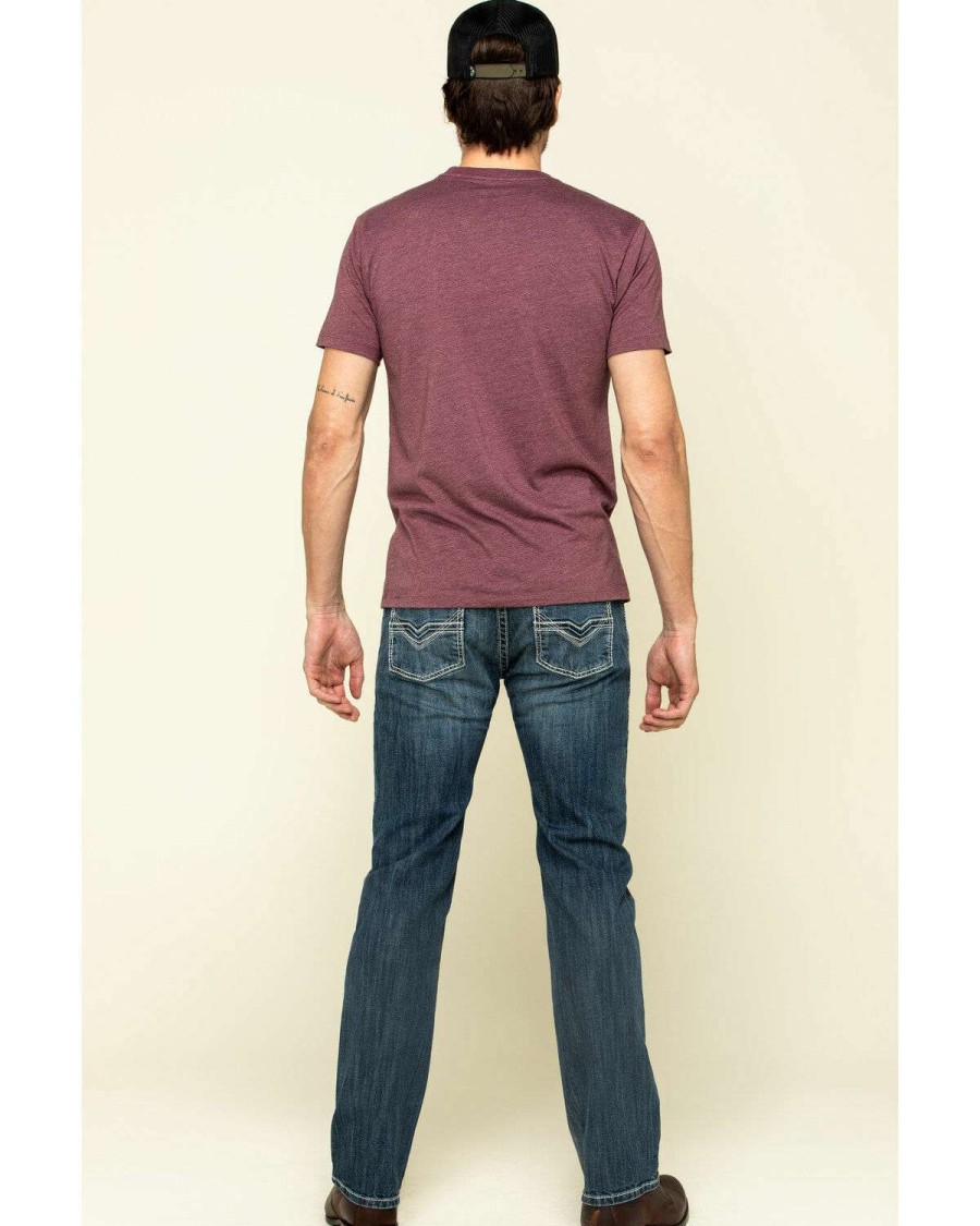 Jeans Rock & Roll Denim | Rock & Roll Denim Men'S Revolver Stretch Slim Straight Jeans Sale