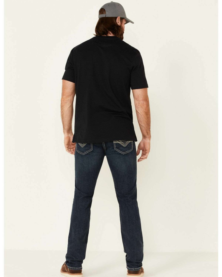 Jeans Rock & Roll Denim | Rock & Roll Denim Men'S Fr Dark Reflex Revolver Slim Straight Work Jeans Sale