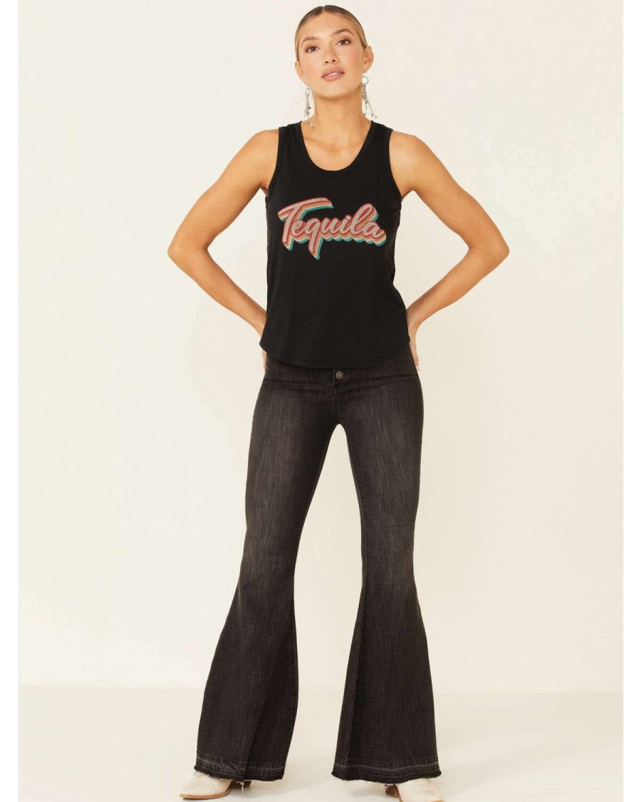 Tops Rock & Roll Denim | Rock & Roll Denim Women'S Tequila Signature Graphic Tank Top Sale