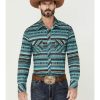 Shirts Rock & Roll Denim | Rock & Roll Denim Men'S Agua Southwestern Serape Print Long Sleeve Snap Western Shirt Online