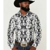 Shirts Rock & Roll Denim | Rock & Roll Denim Men'S Southwestern Print Long Sleeve Snap Western Shirt Outlet