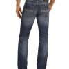 Jeans Rock & Roll Denim | Rock & Roll Denim Men'S Dark Vintage Revolver Slim Straight Jeans Online